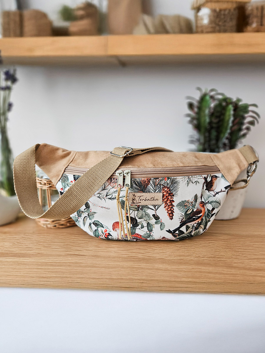 Nerka beżowa z ptakami